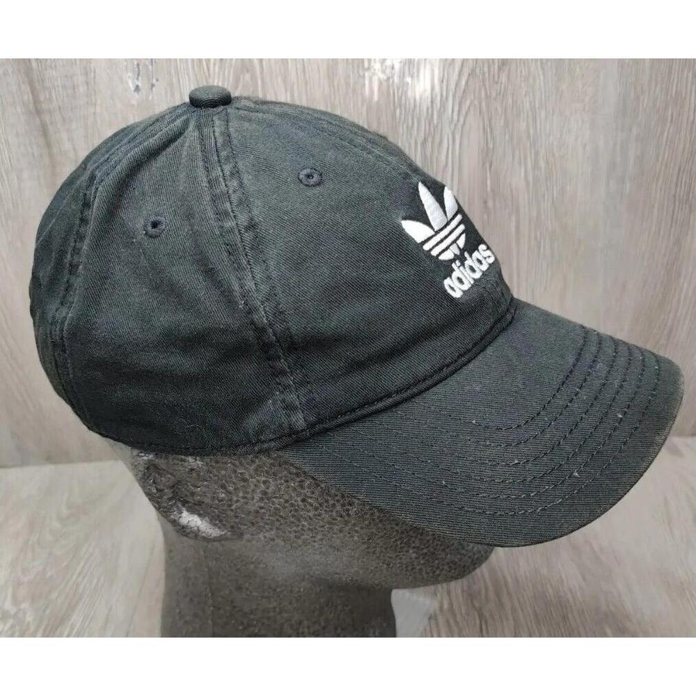 Adidas Black Strapback Hat Adjustable Cotton Base… - image 2